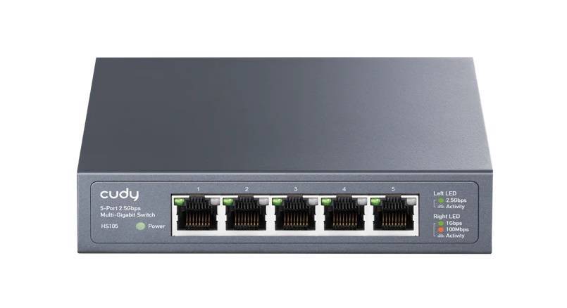 Cudy HS105 Неуправляемый коммутатор в металлическом корпусе с 5 портами 2,5 Гбит/с
