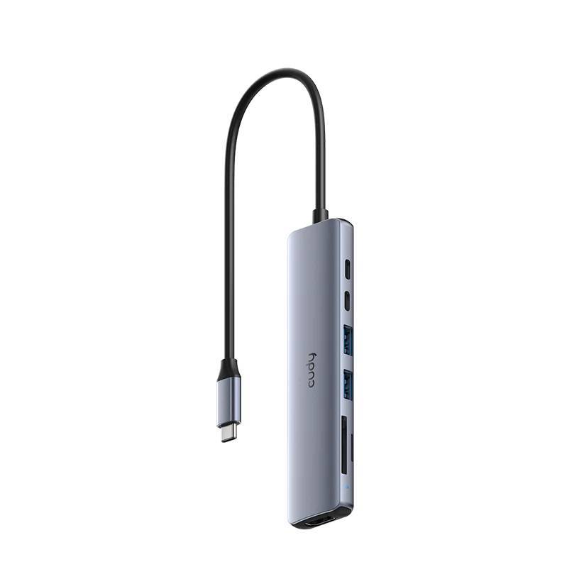 Cudy UH407 Концентратор USB-C 7 в 1 с поддержкой HDMI 4K и слотами для карт памяти SD и TF