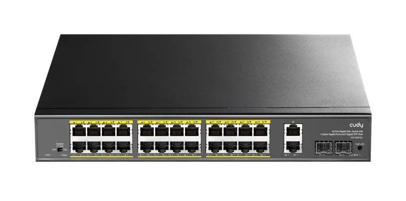 Cudy GS1026PS2 1.0 Коммутатор с 24 гигабитными портами, 2 гигабитными портами Uplink, 2 портами SFP и поддержкой PoE+