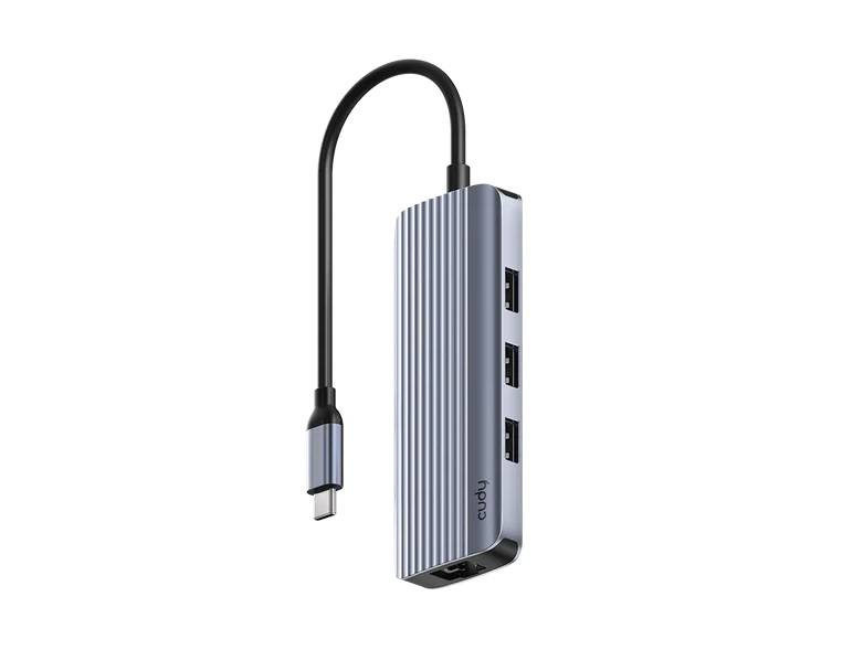 Cudy UH606 Концентратор USB-C 6 в 1 с гигабитным портом Ethernet и поддержкой HDMI (4K, 60 Гц)