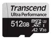 Флеш карта microSD 512GB Transcend Ultra Perfomrance microSDXC Class 10 UHS-I U3, V30, A2, (SD адаптер)
