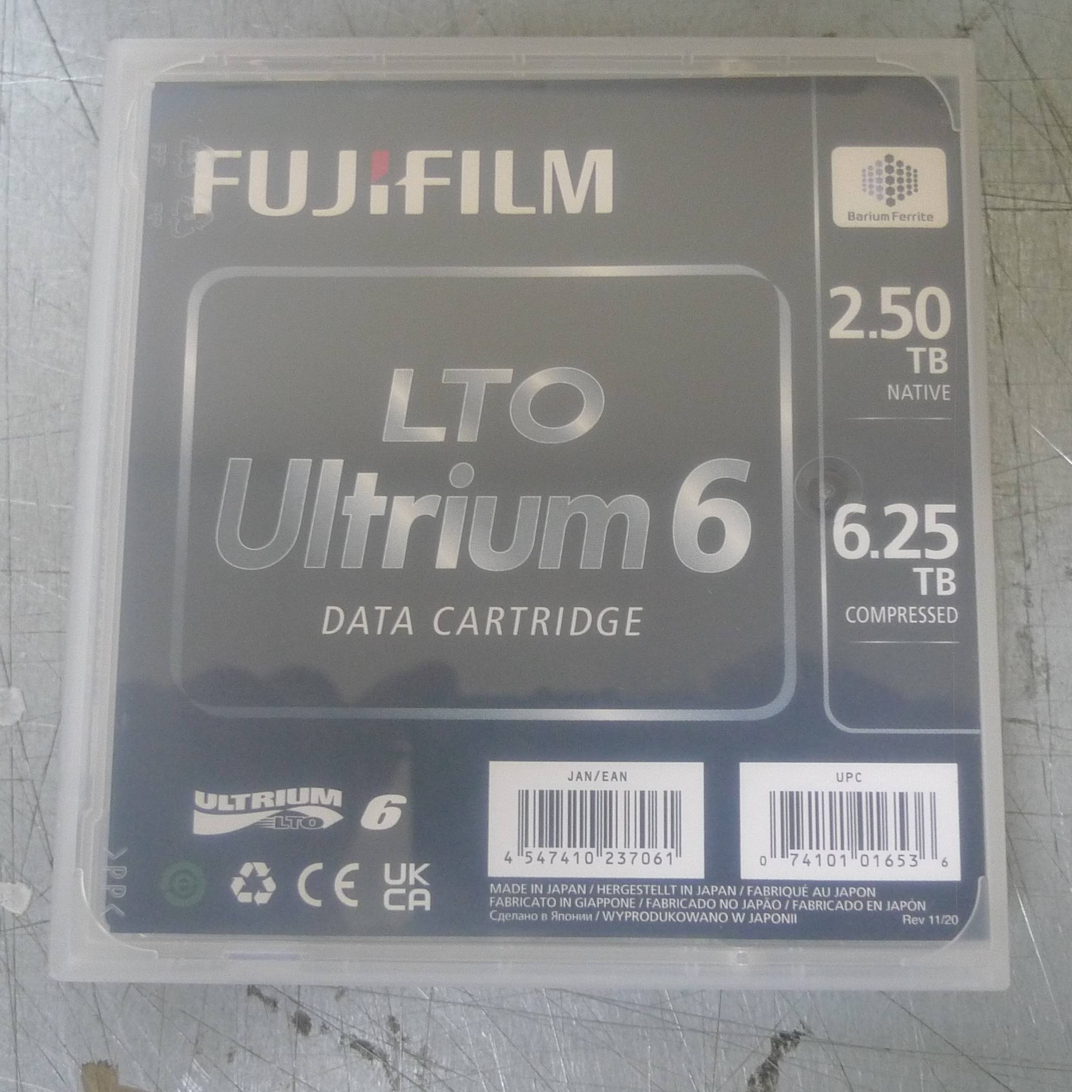 Картридж данных Fujifilm Ultrium LTO6 labeled data cartridge, 6.25TB BaFe RW