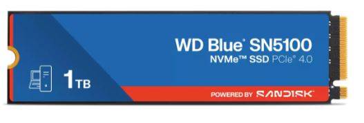 Твердотельный диск 1TB WD Blue SN5100, NVMe, M.2 2280, PCI-E 4x4 [R/W - 7100/6700 MB/s]