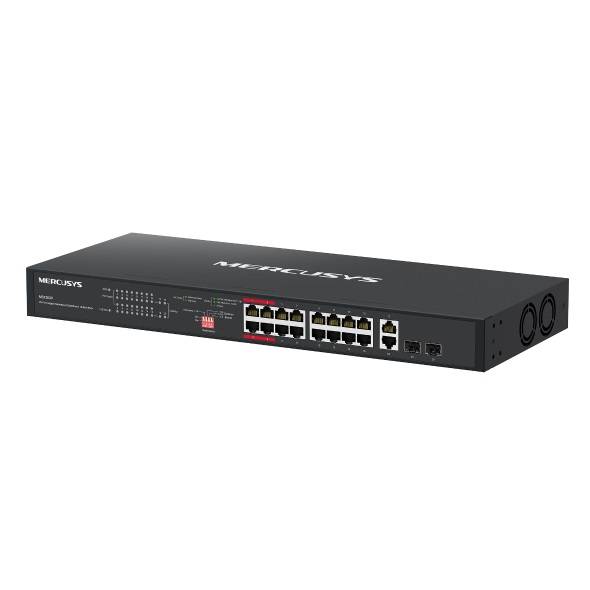 Mercusys MS120GP 20-портовый гигабитный монтируемый в стойку коммутатор с 16 портами PoE+