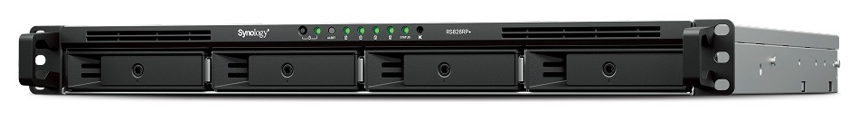 Synology RS826RP+ Сетевое хранилище 4x2.5"/3.5" SATA, Ryzen V1500B, 2GB DDR4, 4x1 Гбит/с, 2xUSB, 1хPCIe Gen3