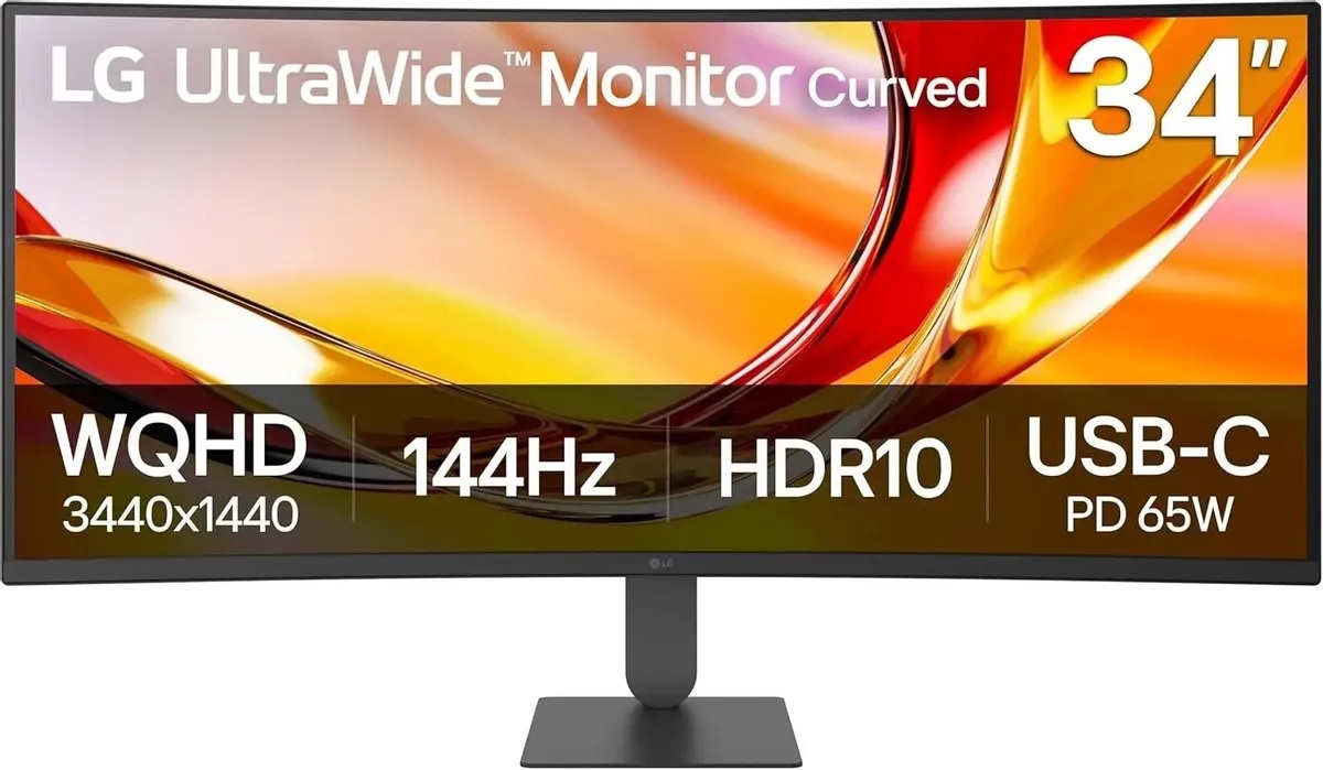 МОНИТОР 34" LG 34U640B-B Black (VA, изогнутый, 3440x1440, 144Hz, 5 ms, 178°/178°, 300 cd/m, 3000:1, +2хHDMI 2.0)