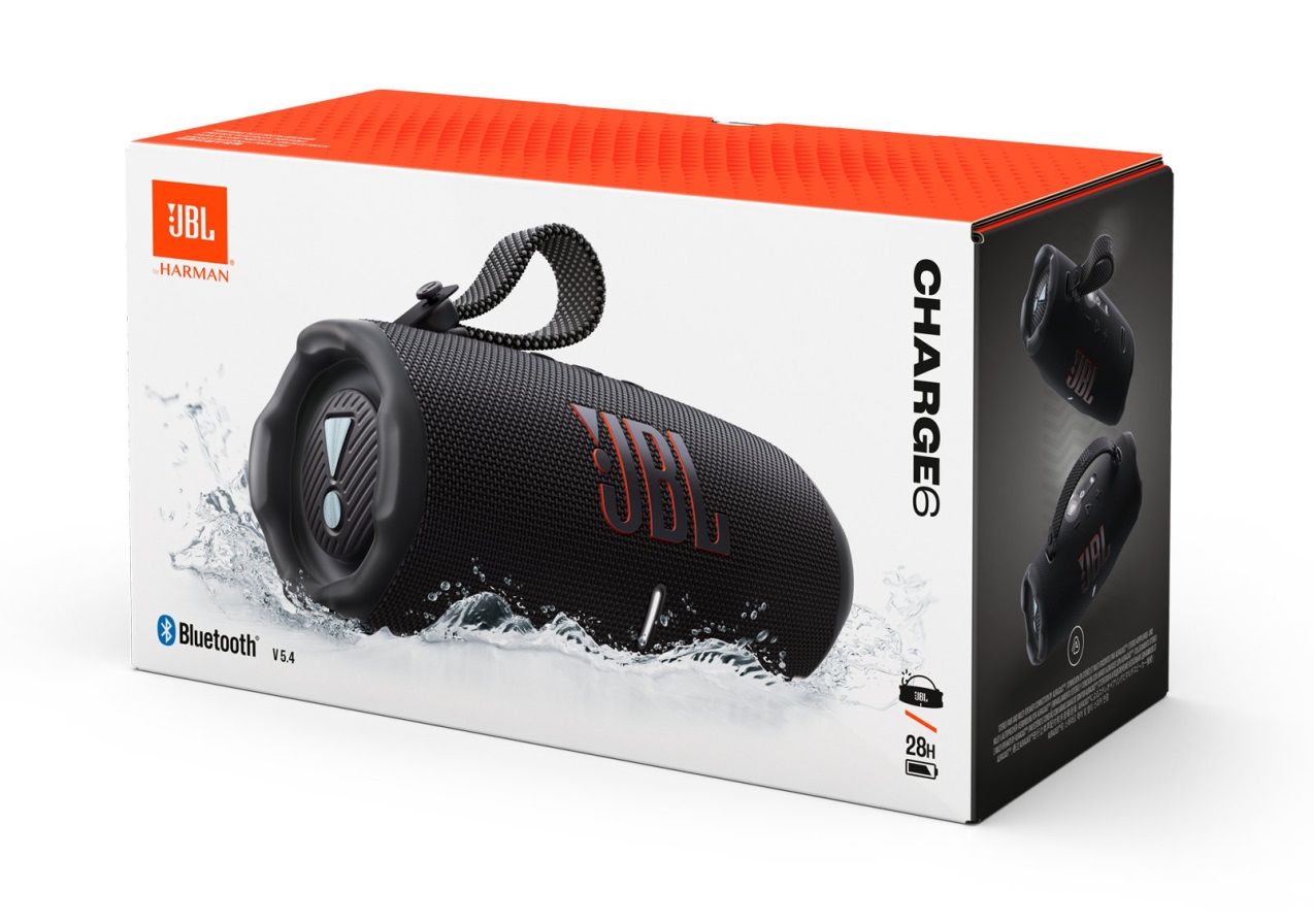 JBL Портативная акустика Charge 6, 45 Вт, Bluetooth 5.4, IP68, USB Type C (зарядка), чёрный.