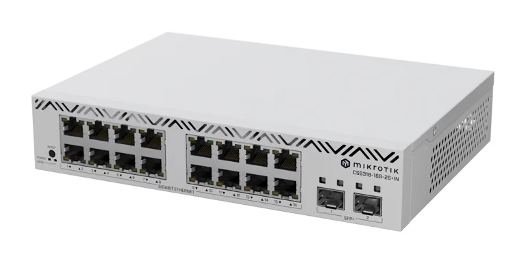 MikroTik CSS318-16G-2S+IN Коммутатор управляемый Cloud Smart Switch, 16x1 Гбит/с, SFP/uplink: SFP+ 2x10 Гбит/с