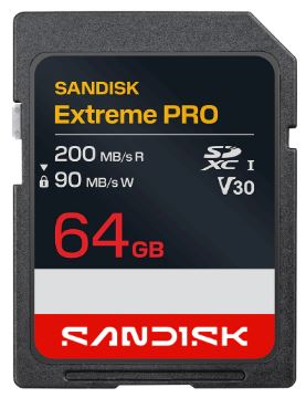 Флеш карта SD 64GB SanDisk SDXC Class 10 UHS-I U3 V30 Extreme PRO 200MB/s