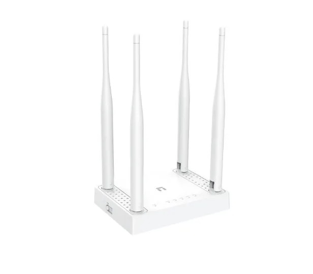 Netis W4 Wi-Fi роутер N300, 2,4 ГГц, до 300 Мбит/с, WAN 1х100 Мбит/с, LAN 2x100 Мбит/с, 4x5 дБи внешние антенны, белый