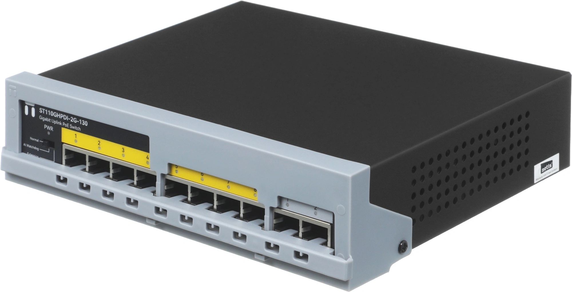 Netis ST110GHPDI-2G-130 Коммутатор неуправляемый PoE+, L2, 8x100 Мбит/с, 2x1 Гбит/с, PoE+ 8х30 Вт (до 130Вт)