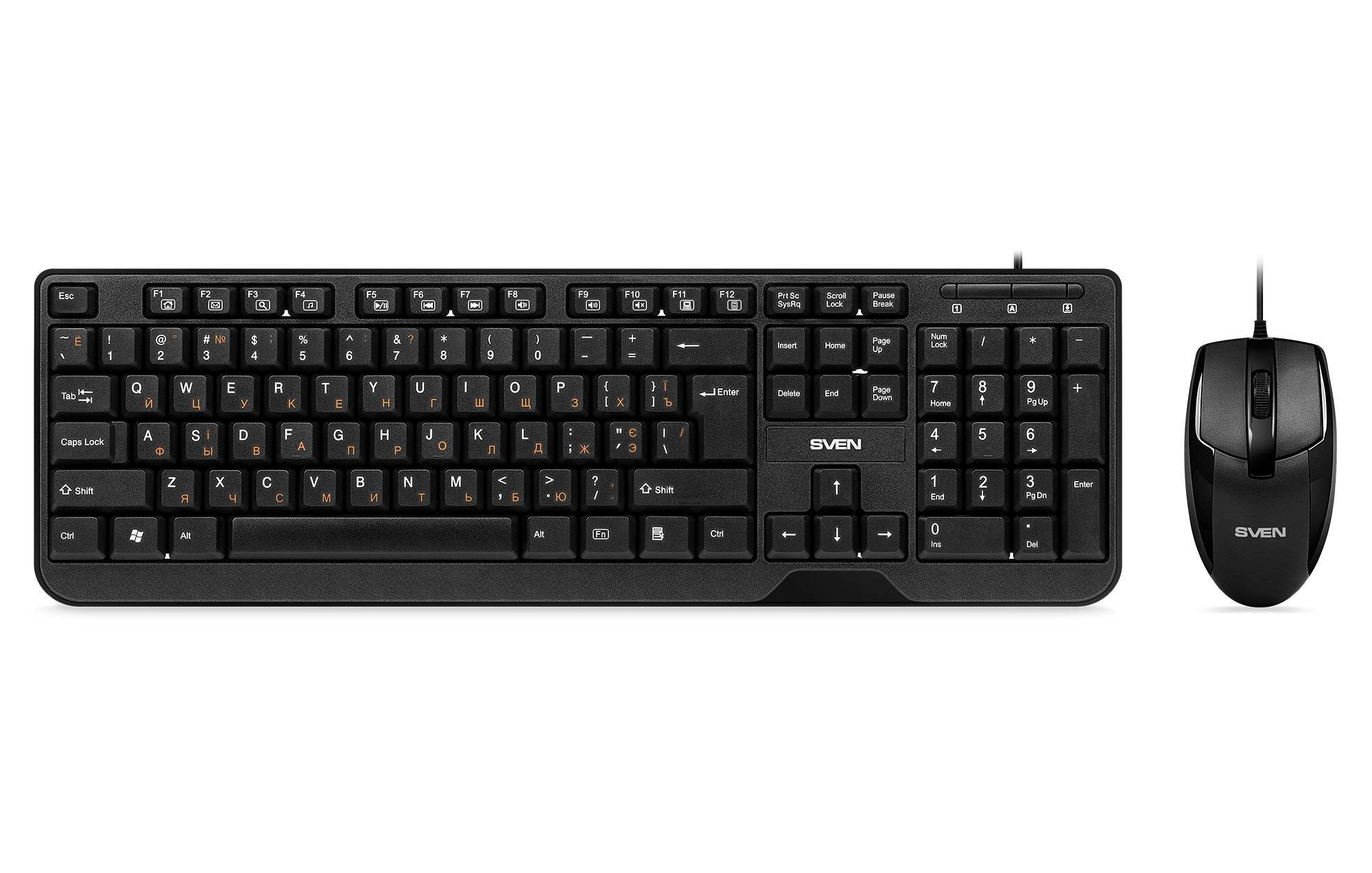 SVEN Комплект проводной клавиатура + мышь KB-S330C черный (104 кл.+12Fn, 1200DPI, 2+1кл)