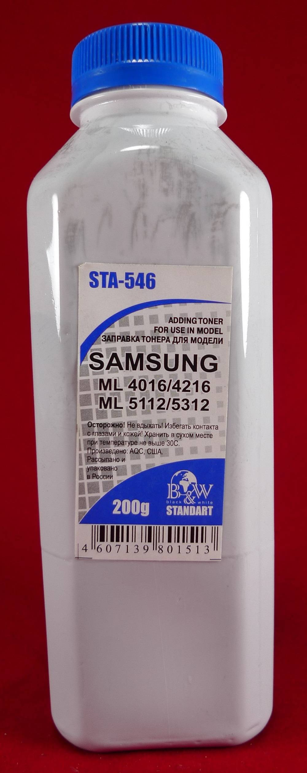 Тонер SAMSUNG SCX-4016/4216/4321/4521/5112/5312 (фл. 200г) B&W Standart фас.Россия