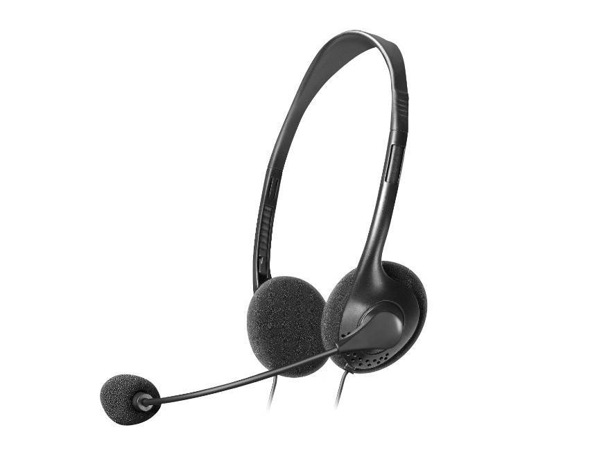 Defender Гарнитура компьютерная Aura 102, Ø30 мм, 2 х 3.5 mm jack, кабель 1,55 м, рег. громкости, черный.