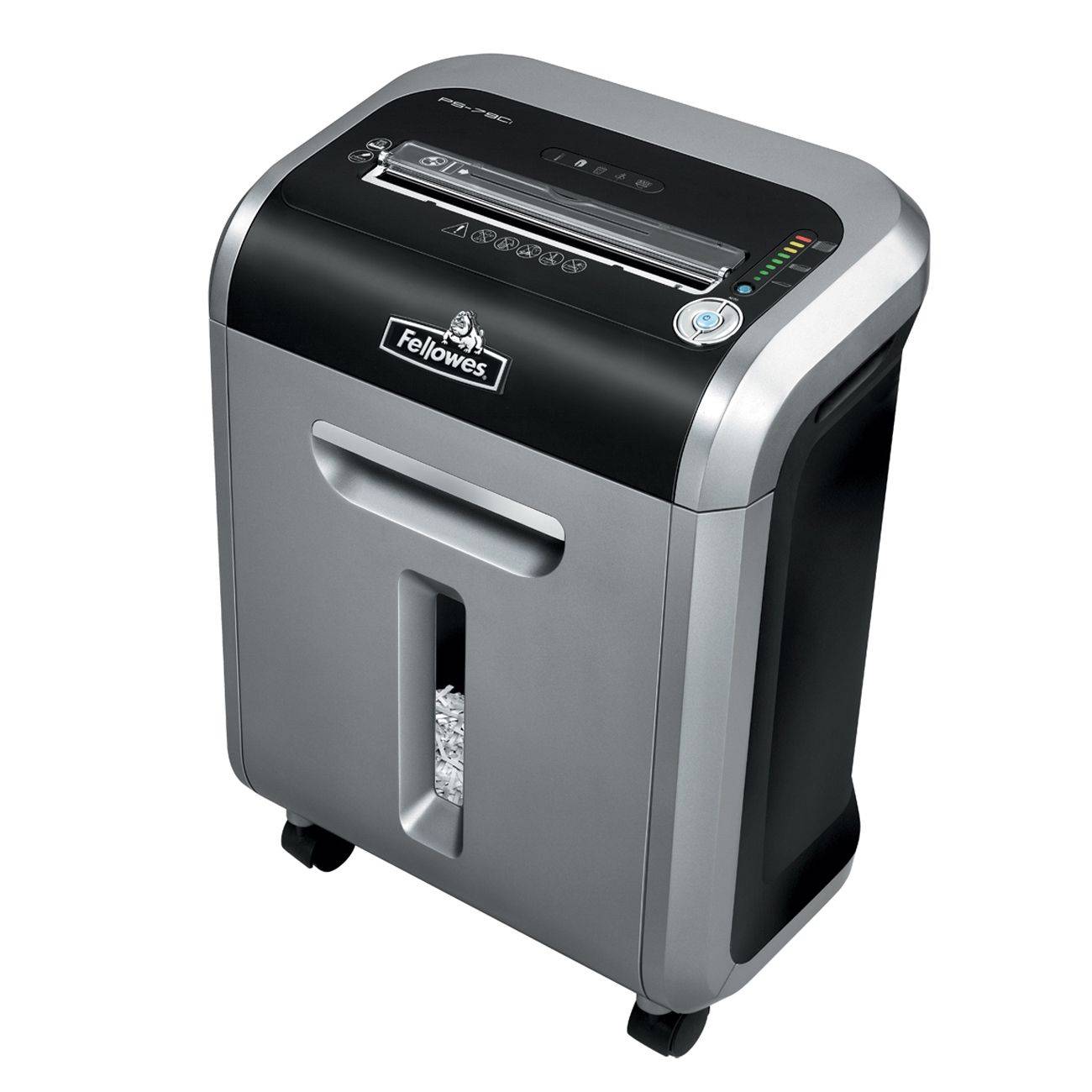 Fellowes® Шредер 79Ci.  (14 листов) , 23 литра, 3,9х38 мм (класс 4), 100%Jam Proof, уничтожает: скобы/скрепки/карты/CD