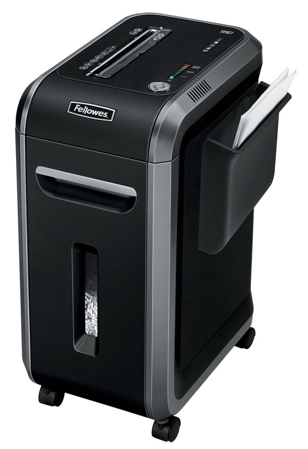 Fellowes® Шредер 99Ci.  (17 листов) , 34 литра, 3,9х38 мм (класс 4), 100%Jam Proof, уничтожает: скобы/скрепки/карты/CD