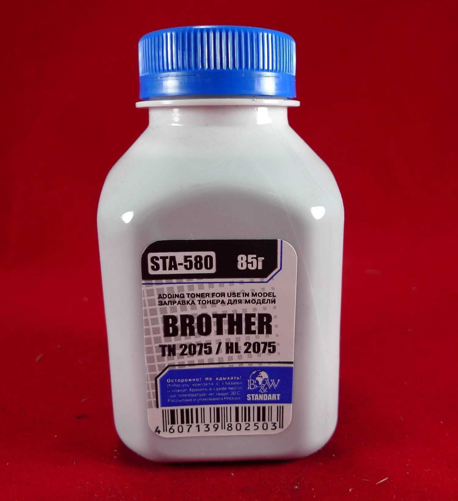 Тонер Brother TN 2075/85/2135/75 HL 2030/35/40/75/2140/50/70 (фл. 85г) B&W Standart фас.Россия